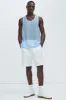 Brannen Textured Relaxed Tank - Light Blue sold by Fashion Nova