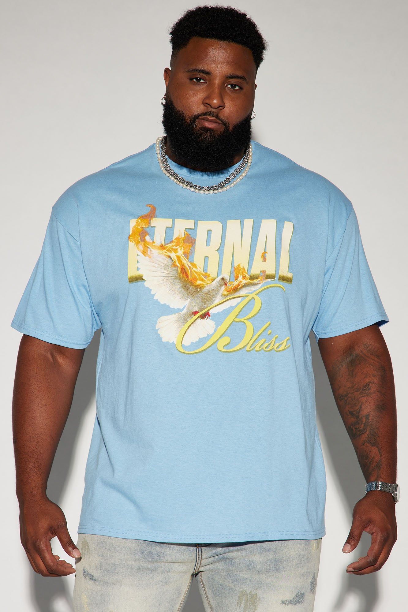 Eternal Happiness Short Sleeve Tee - Light Blue sold by Fashion Nova product image thumbnail 2