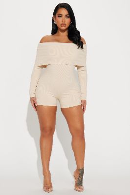 Jessica Snatched Romper - Cream sold by Fashion Nova