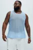 Brannen Textured Relaxed Tank - Light Blue sold by Fashion Nova