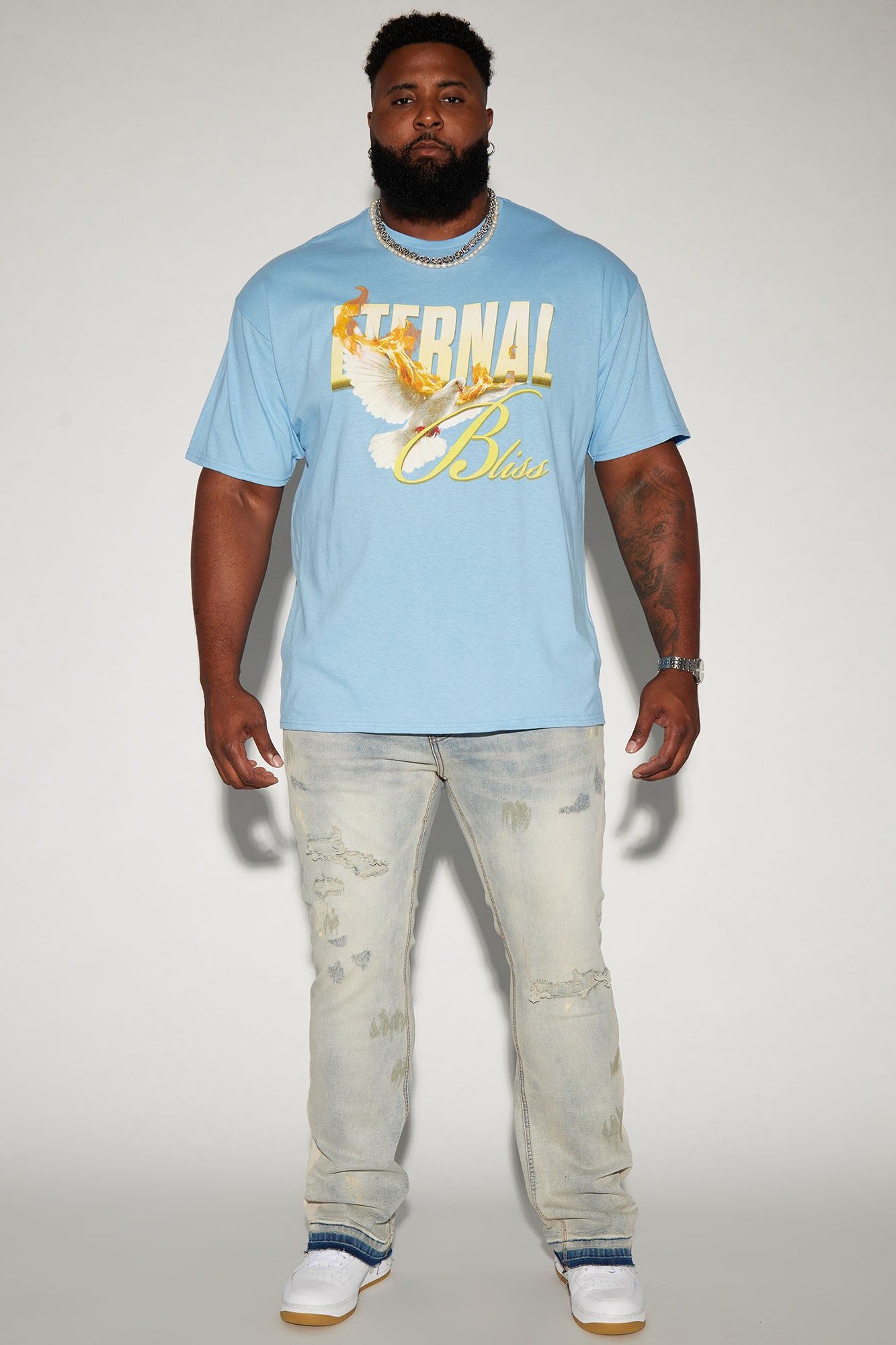 Eternal Happiness Short Sleeve Tee - Light Blue sold by Fashion Nova product image thumbnail 5