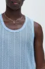 Brannen Textured Relaxed Tank - Light Blue sold by Fashion Nova