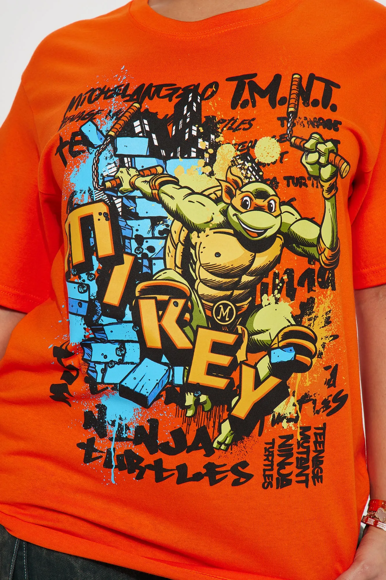 Mikey The Ninja Turtle Graphic Tshirt - Orange sold by Fashion Nova product image thumbnail 3