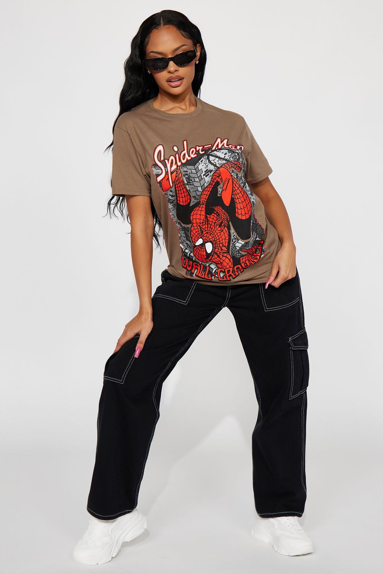 Hang Tight Spider Man Tee - Taupe sold by Fashion Nova product image thumbnail 2