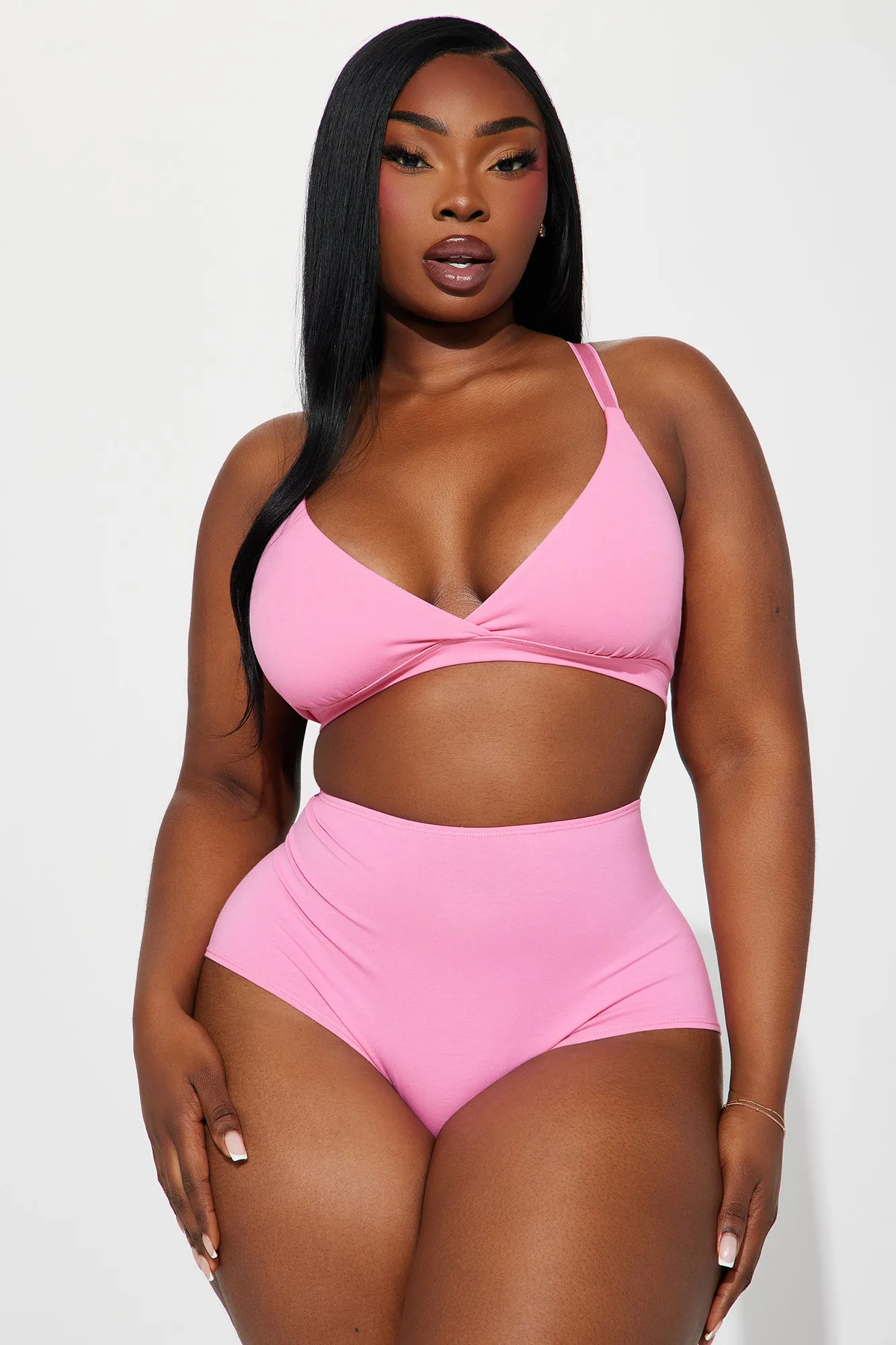 Nova Cotton Triangle Bralette - Hot Pink sold by Fashion Nova product image thumbnail 5