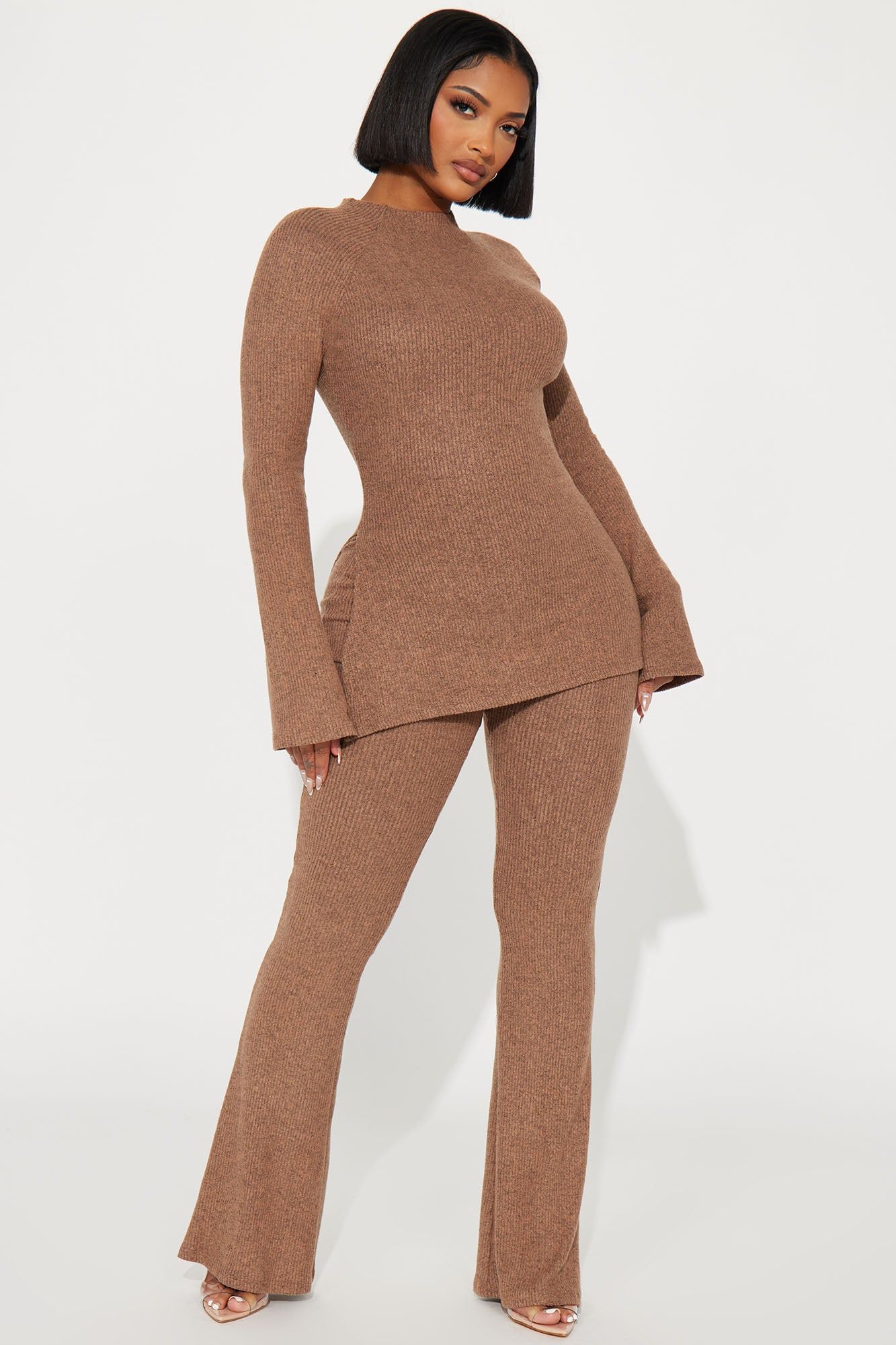 Clarissa Cozy Pant Set - Mocha sold by Fashion Nova