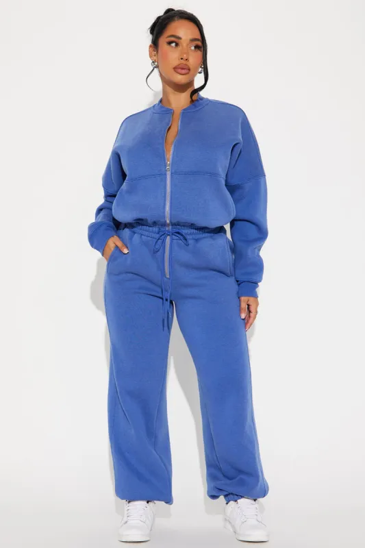 Been Going On Jogger Jumpsuit  - Navy sold by Fashion Nova