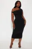 Blind Date One Shoulder Midi Dress - Black sold by Fashion Nova