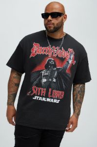 Star Wars Darth Vader Sith Lord Short Sleeve Tee - Black sold by Fashion Nova