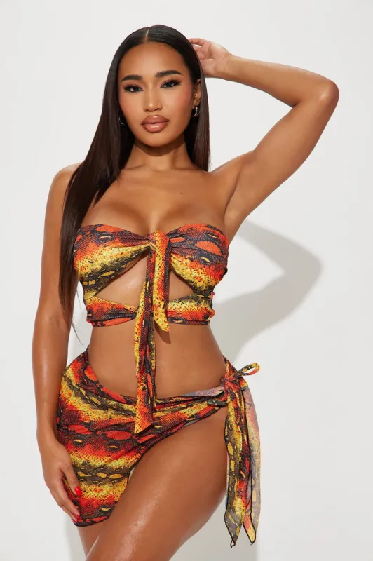 Set Me Free 3 Piece Bikini Set - Orange/combo sold by Fashion Nova