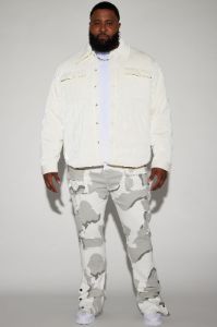 Aspen Quilted Gloss Nylon Shacket - White sold by Fashion Nova