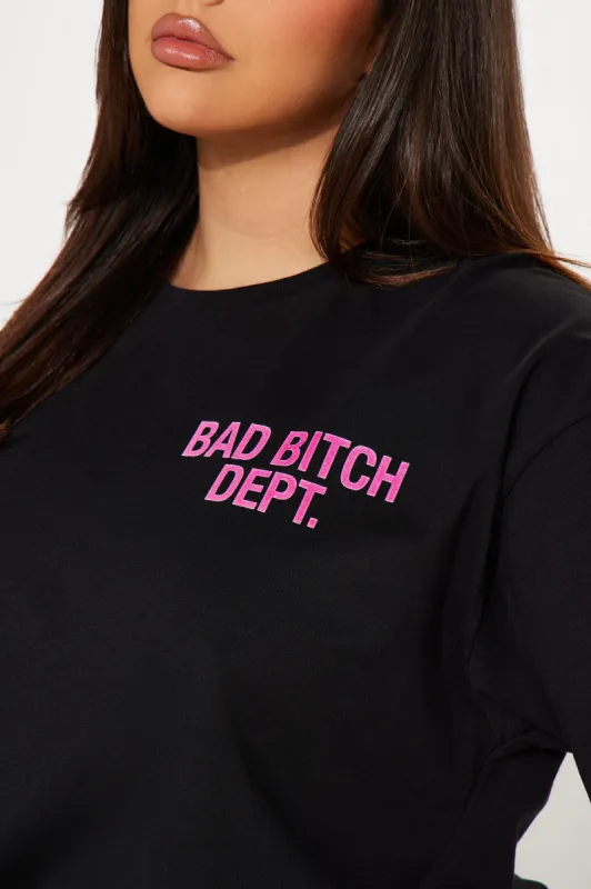 Member Of The Bad Bitch Dept Tee - Black sold by Fashion Nova