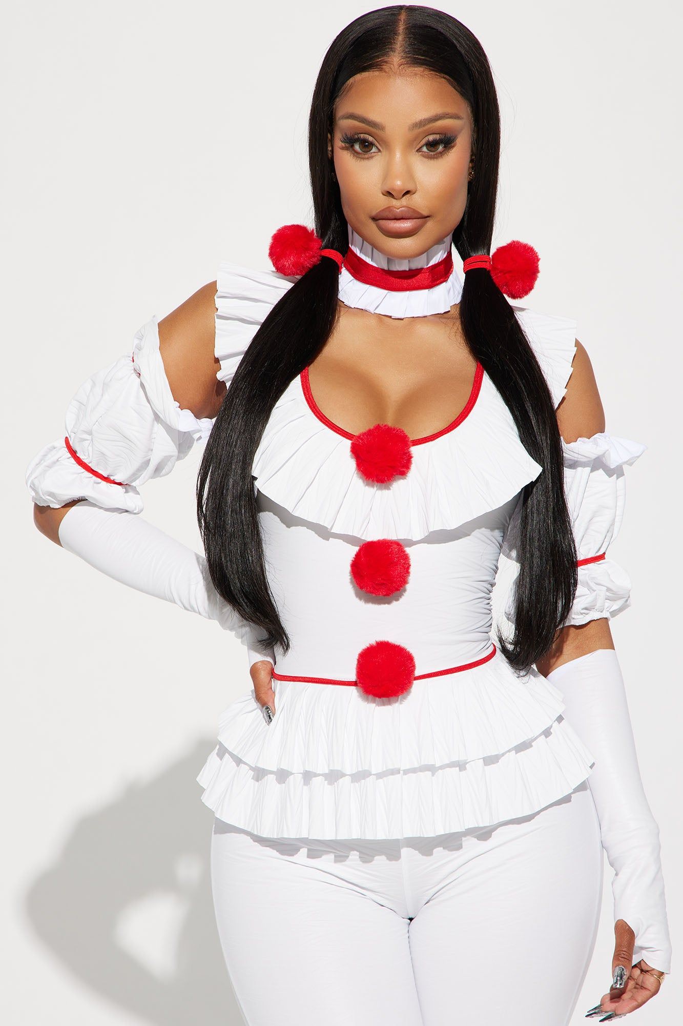 Let's Play Game Jumpsuit 5 Piece Costume Set - White sold by Fashion Nova product image thumbnail 2