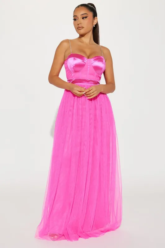 Lana Embroidered Tulle Gown - Pink | Parallel