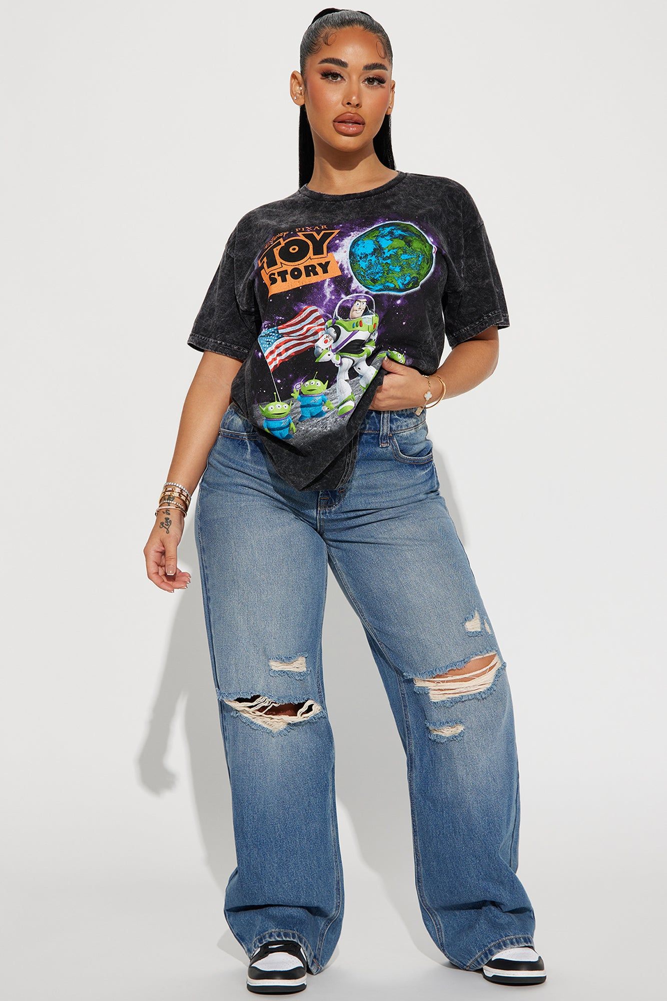 Buzz Lightyear Toy Story Graphic Tee - Black Wash sold by Fashion Nova product image thumbnail 2