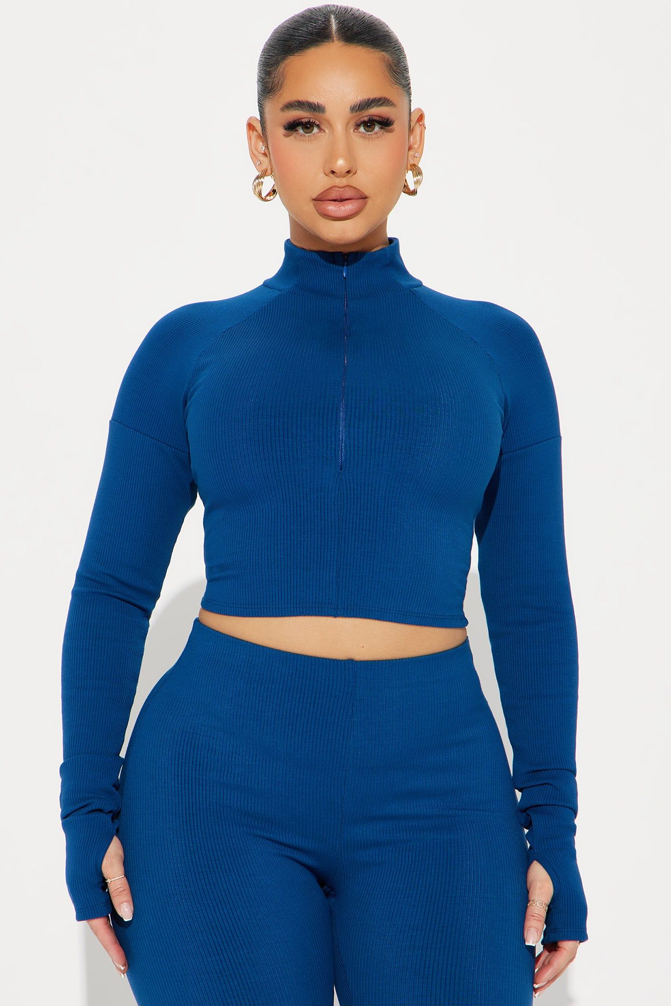 Nicole Collared Snatched Top - Navy sold by Fashion Nova product image thumbnail 3