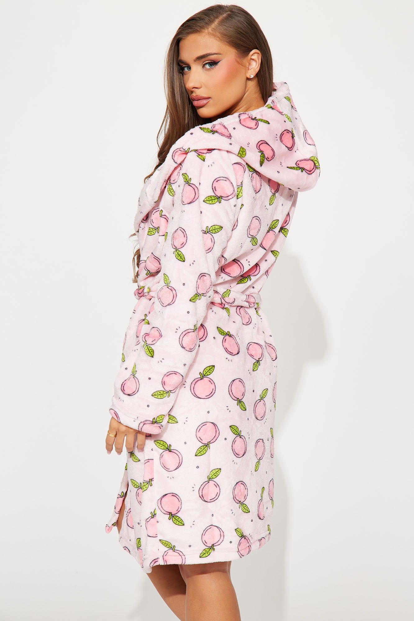 Peachy Dreams Plush PJ Robe - Pink/combo sold by Fashion Nova product image thumbnail 4