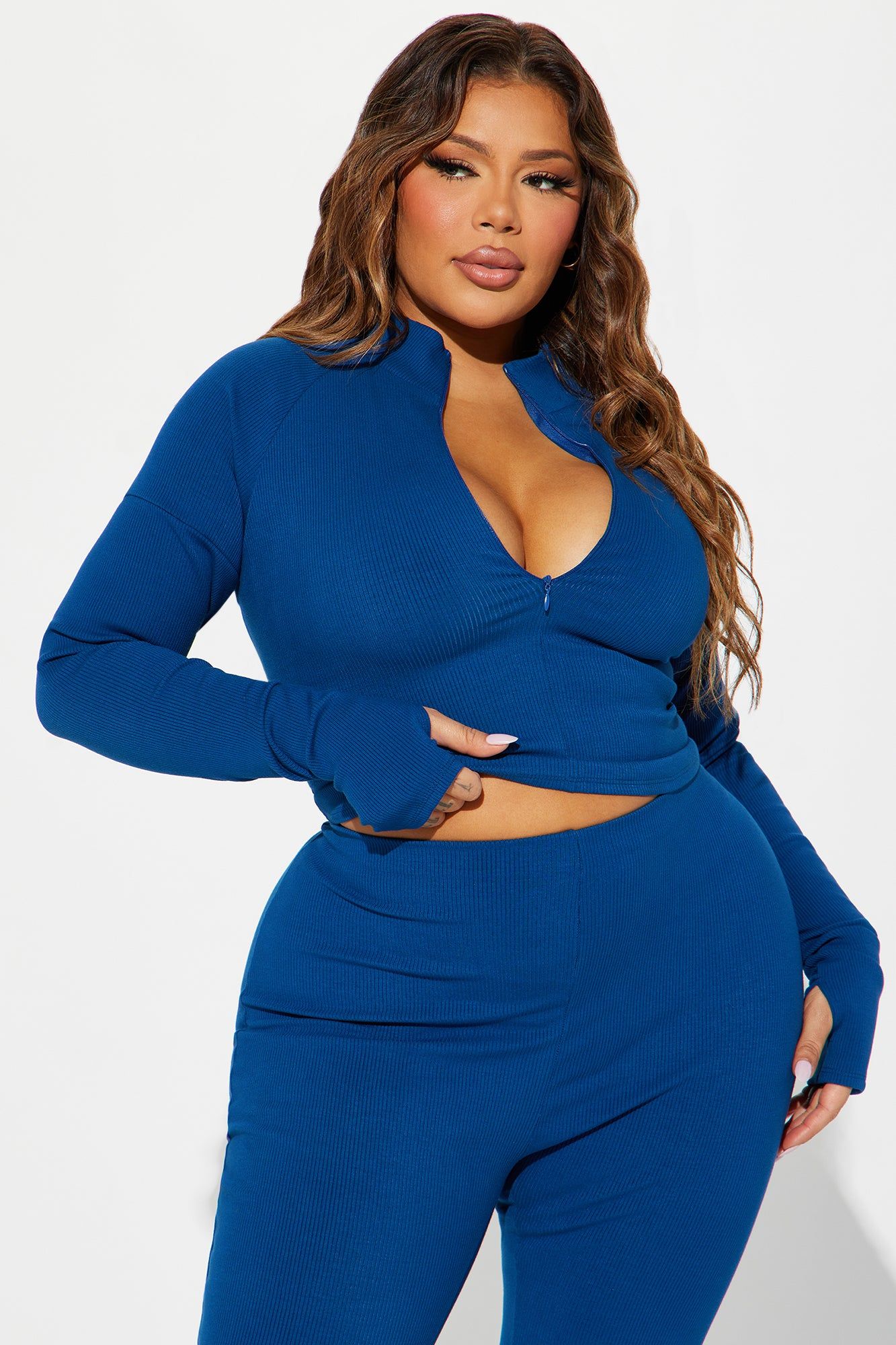 Nicole Collared Snatched Top - Navy sold by Fashion Nova product image thumbnail 5