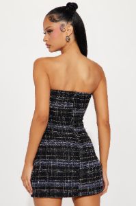 Blair Tweed Mini Dress - Black sold by Fashion Nova