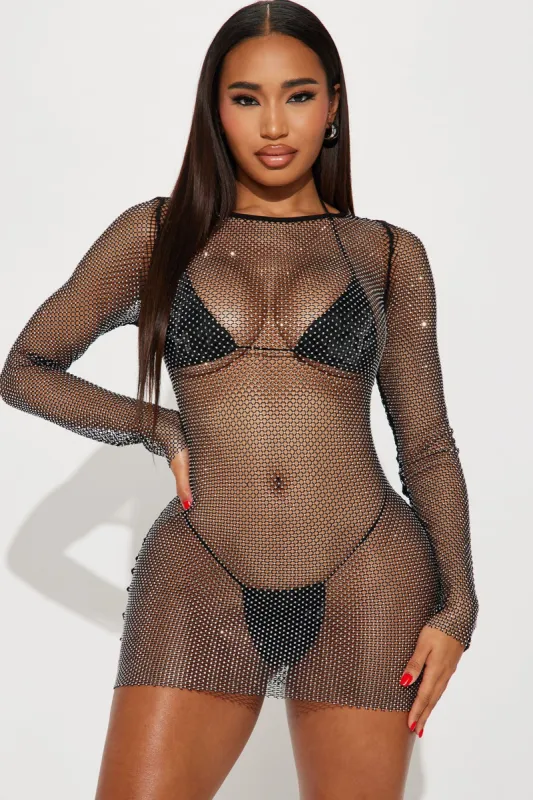 Summer Shine Coverup Dress - Black sold by Fashion Nova
