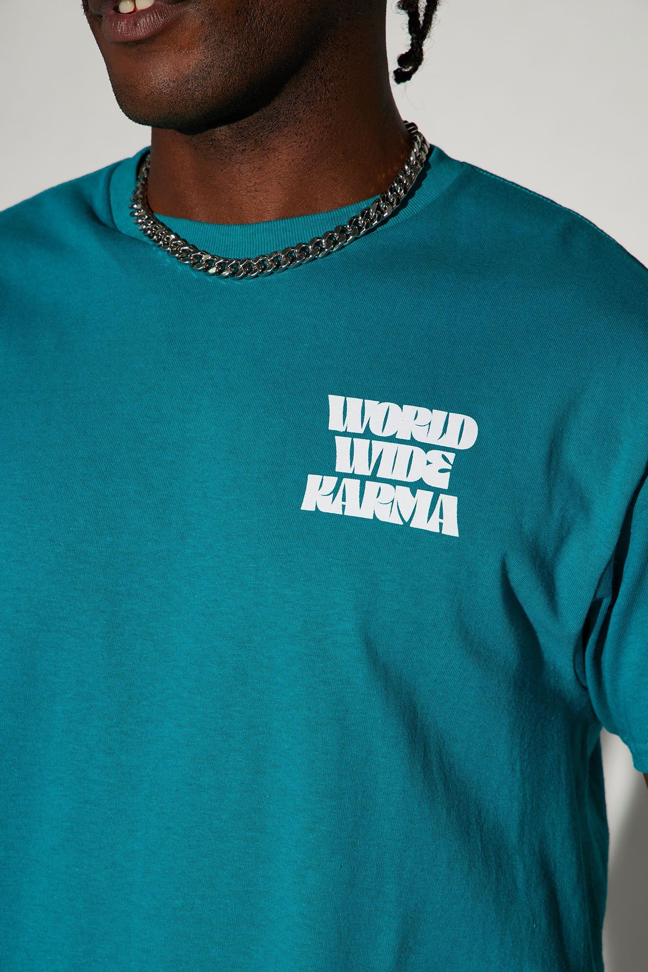 Worldwide Karma Short Sleeve Tee - Jade sold by Fashion Nova product image thumbnail 2