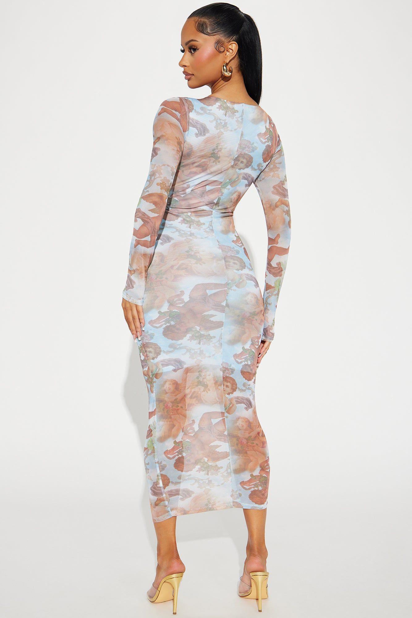 Cupids Kiss Mesh Maxi Dress - Blue/combo sold by Fashion Nova product image thumbnail 3