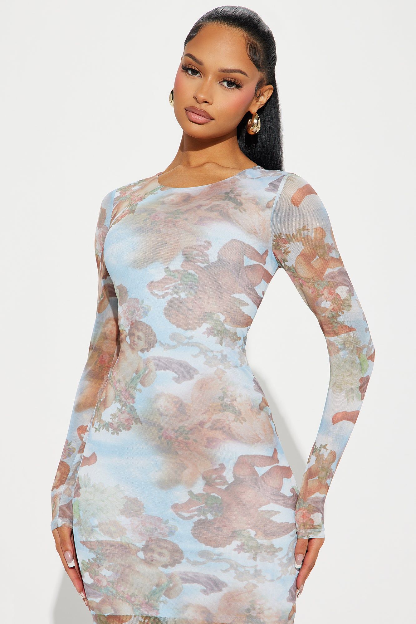 Cupids Kiss Mesh Maxi Dress - Blue/combo sold by Fashion Nova product image thumbnail 2