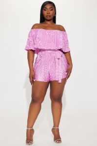 Kelly Plisse Romper - Rose sold by Fashion Nova