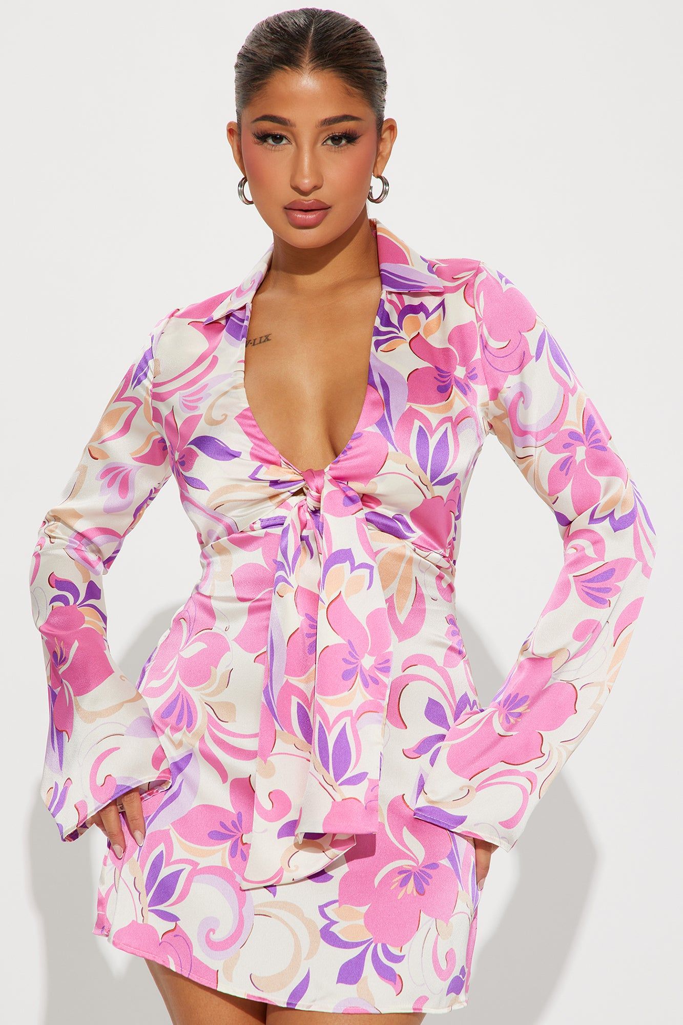 Summer Groove Mini Dress - Pink/combo sold by Fashion Nova product image thumbnail 2