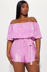 Kelly Plisse Romper - Rose sold by Fashion Nova