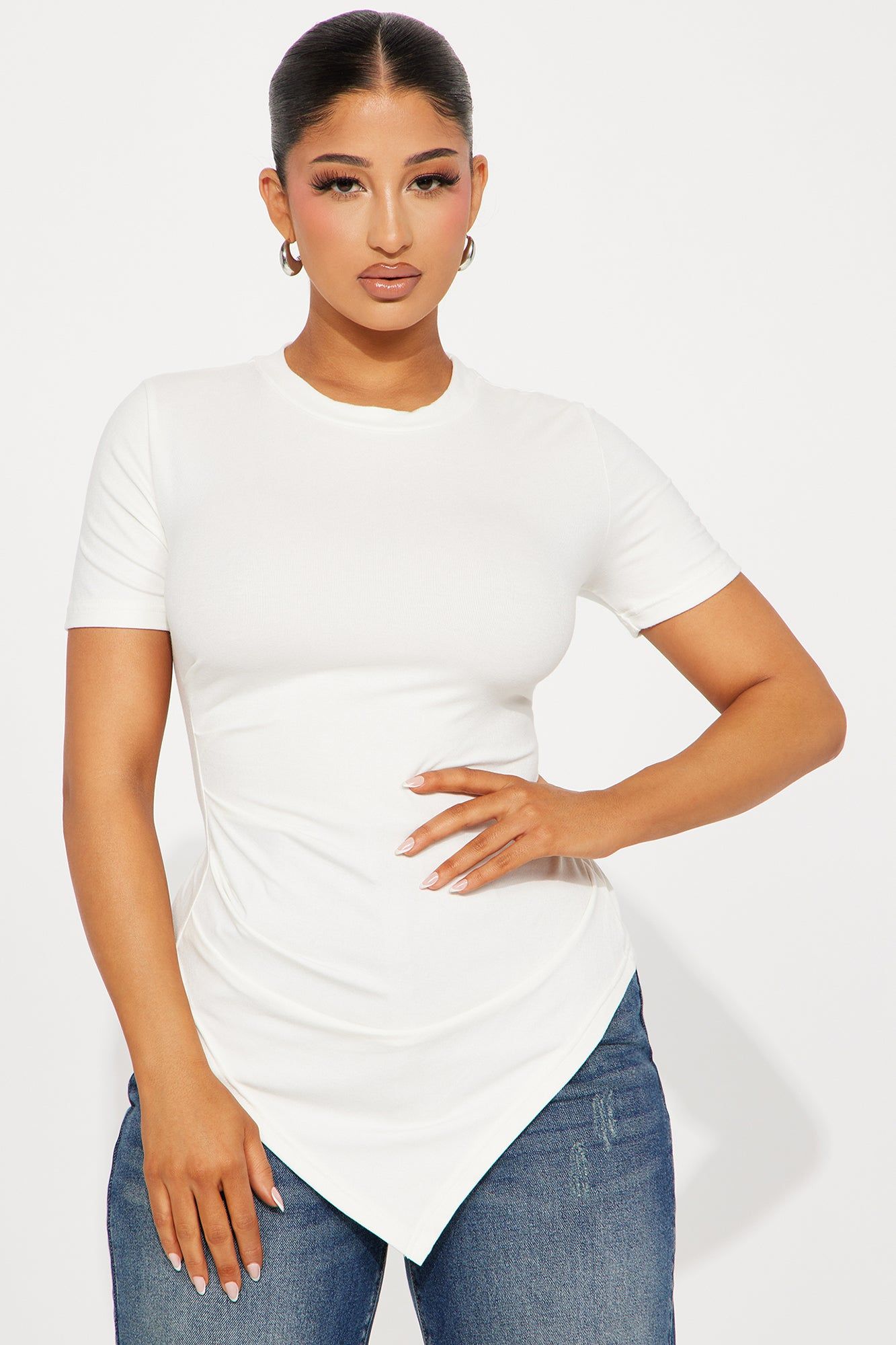 Take Control Asymmetrical Top - Ivory sold by Fashion Nova