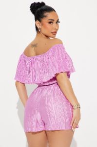 Kelly Plisse Romper - Rose sold by Fashion Nova