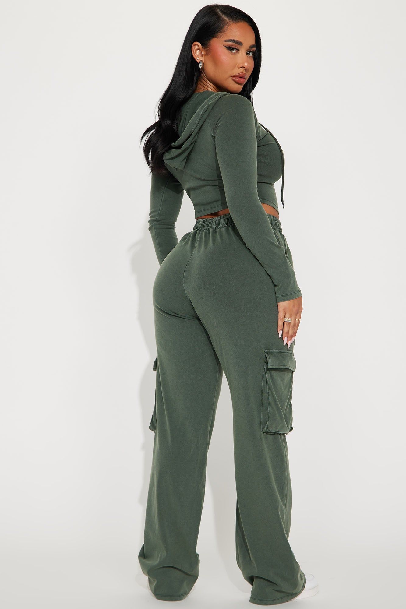 Keep It Casual Washed Pant Set - Olive sold by Fashion Nova product image thumbnail 3