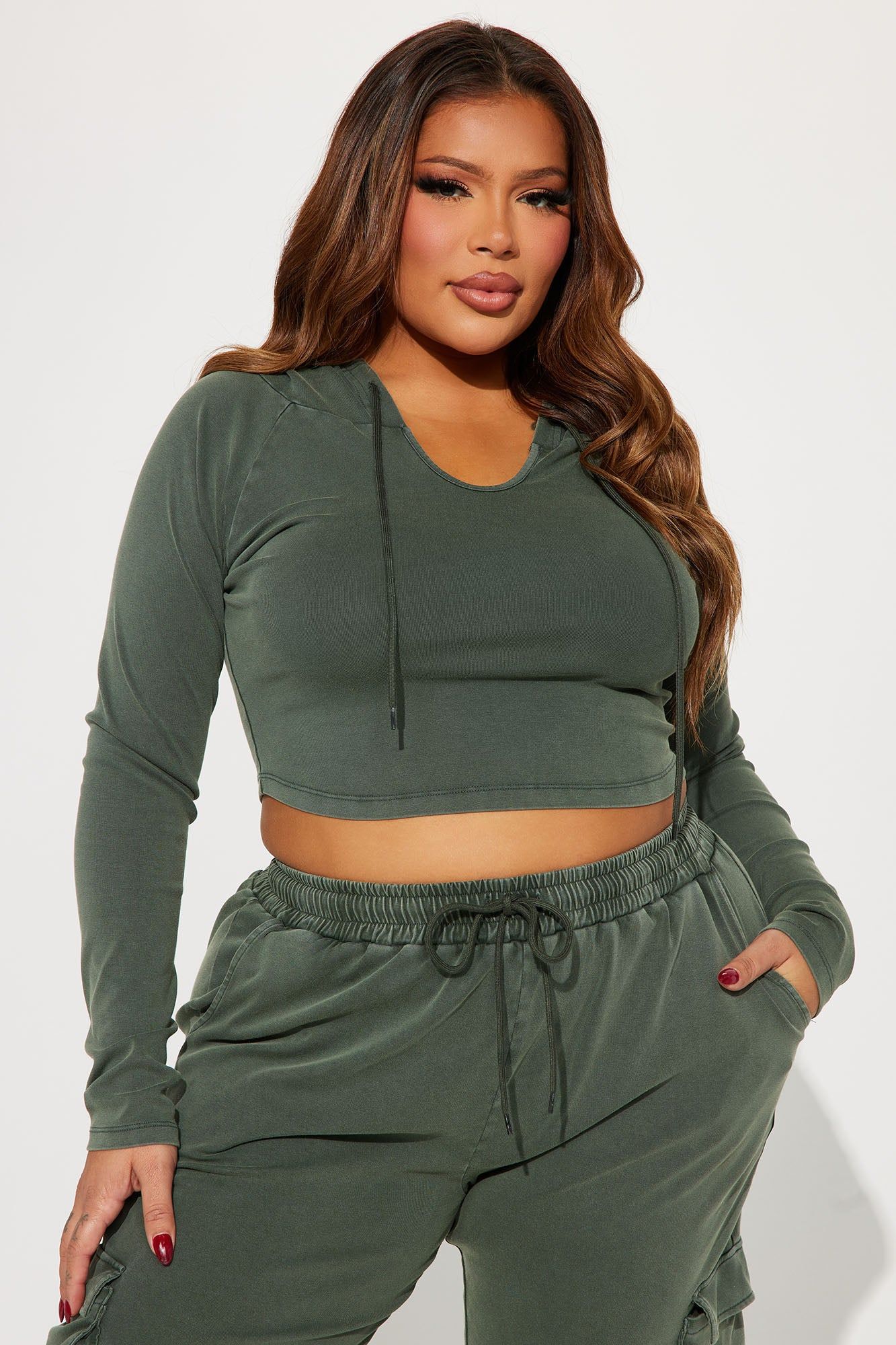 Keep It Casual Washed Pant Set - Olive sold by Fashion Nova product image thumbnail 5
