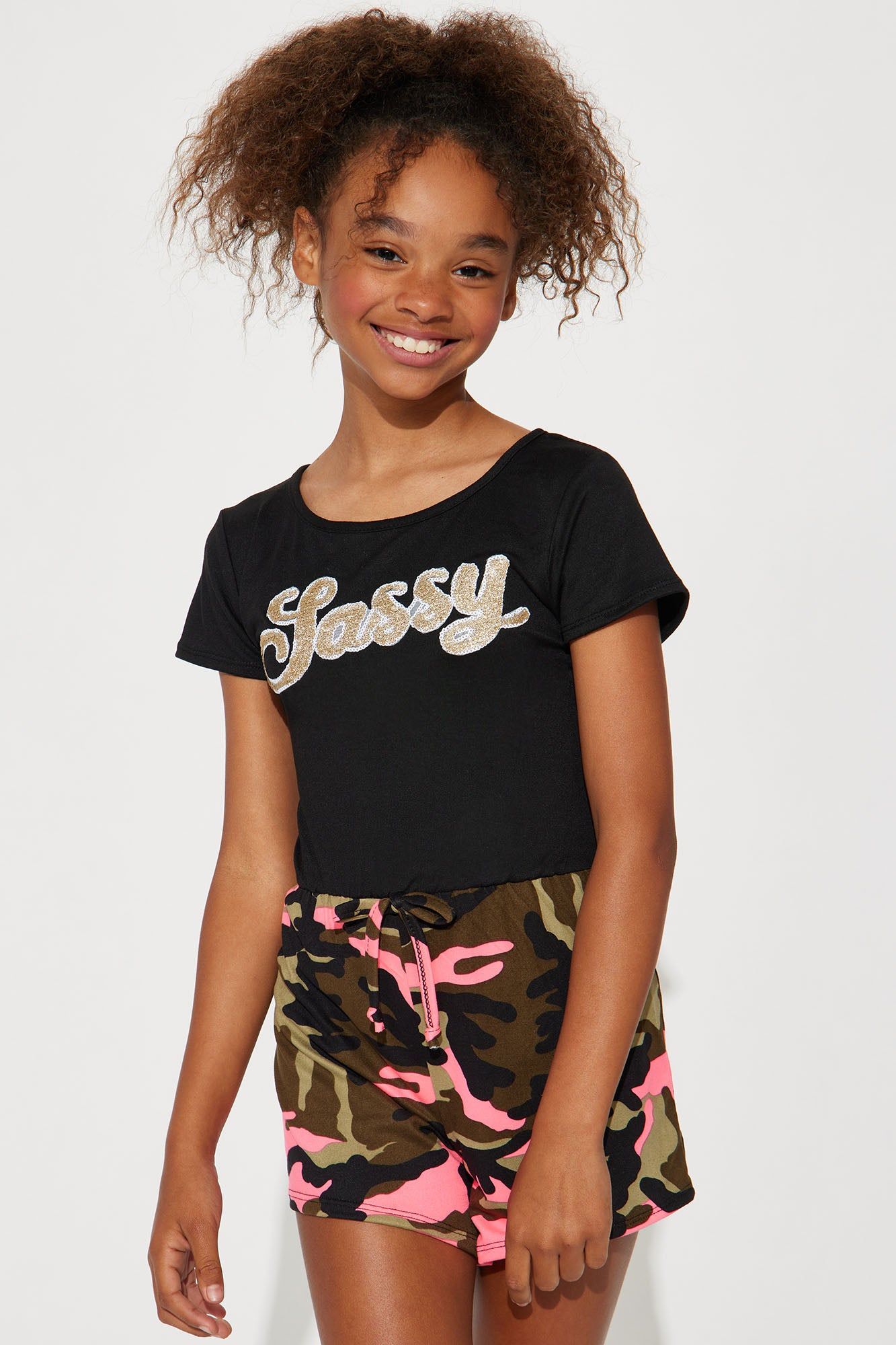 Mini Sassy Short Sleeve Romper - Black/Pink sold by Fashion Nova product image thumbnail 2