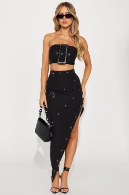 Buckle In Skirt Set - Black sold by Fashion Nova