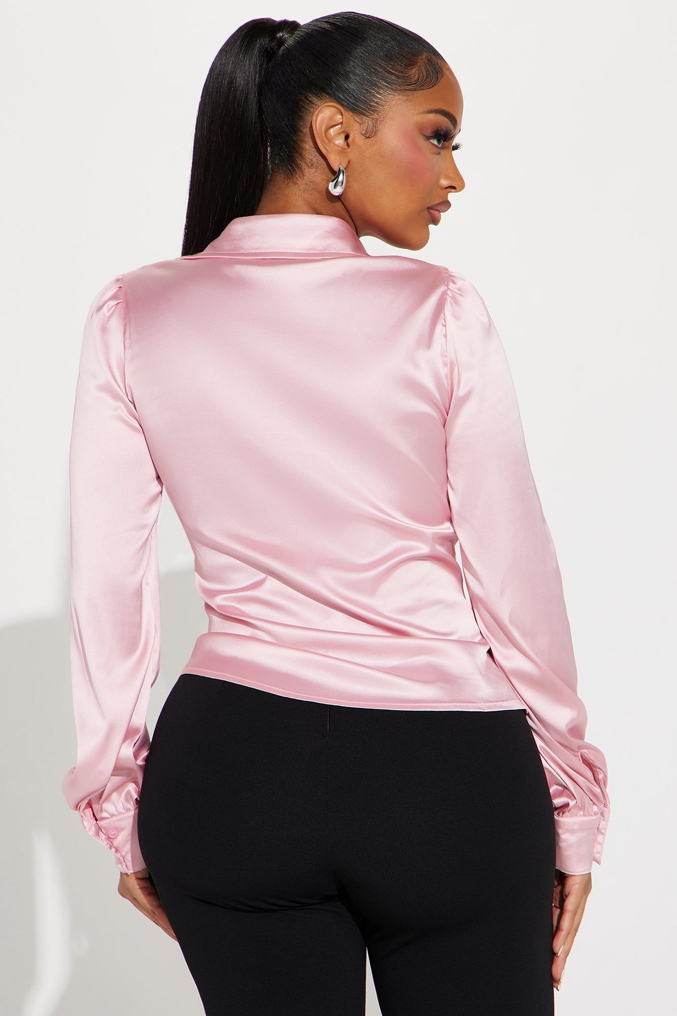 A True Delight Satin Shirt - Pink sold by Fashion Nova product image thumbnail 3