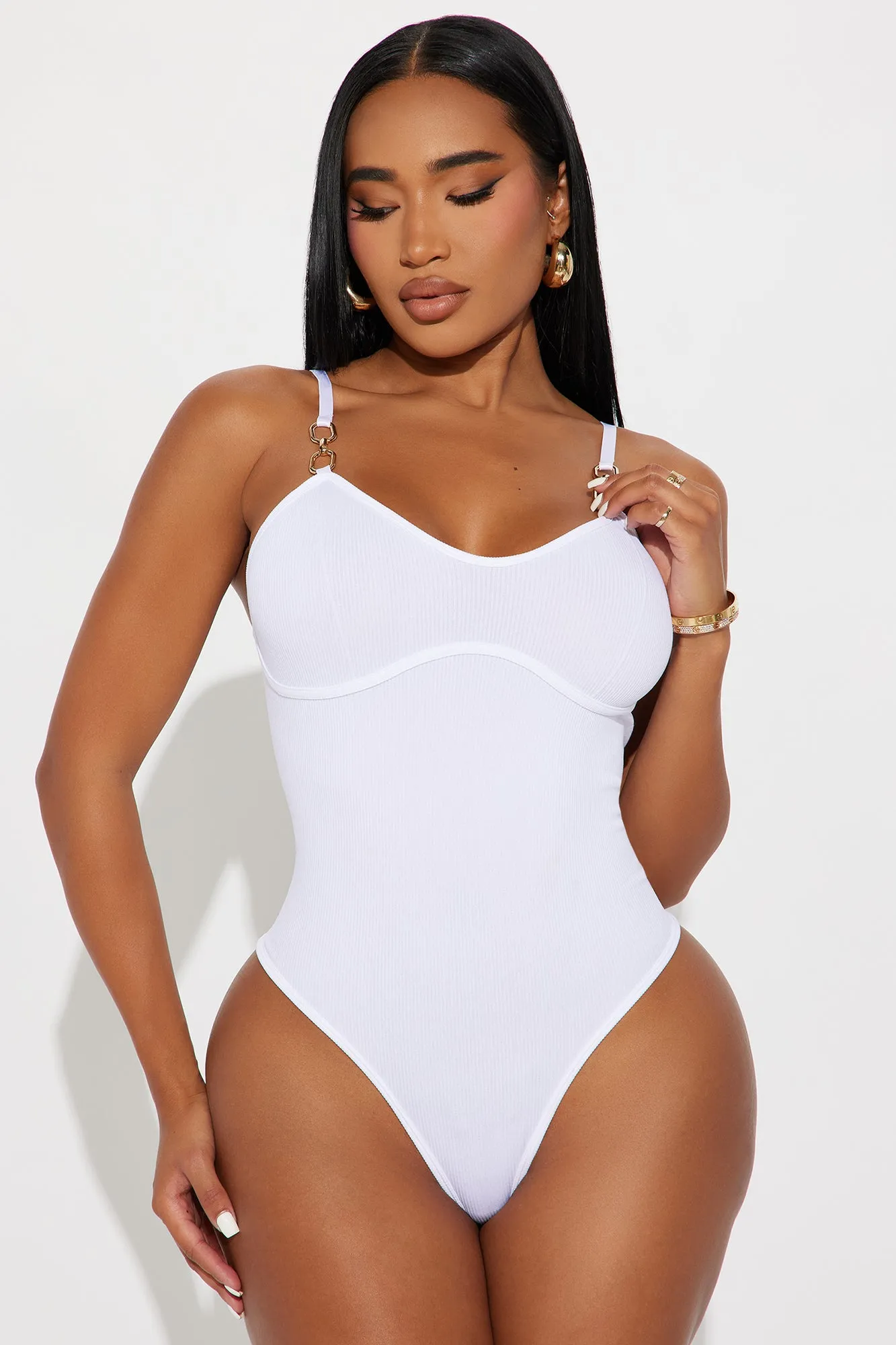 Carmen Seamless Bodysuit - White sold by Fashion Nova