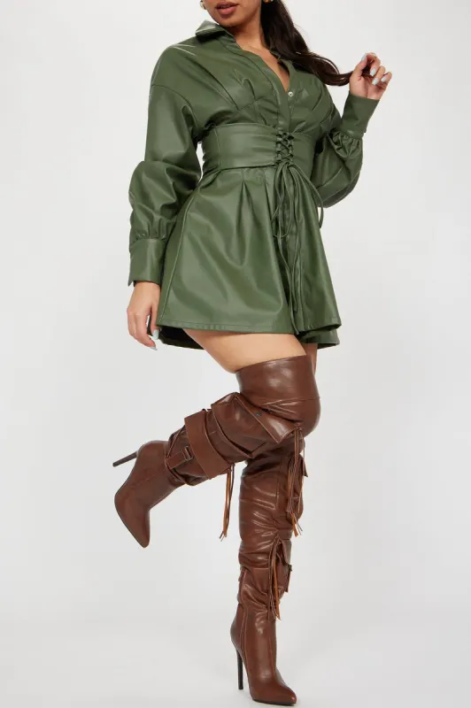 Roxanne Over The Knee Boots - Brown sold by Fashion Nova