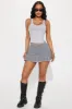 Playing Nice Pleated Micro Mini Skirt - Grey sold by Fashion Nova