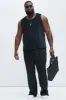 Dudley Textured Relaxed Tank - Black sold by Fashion Nova