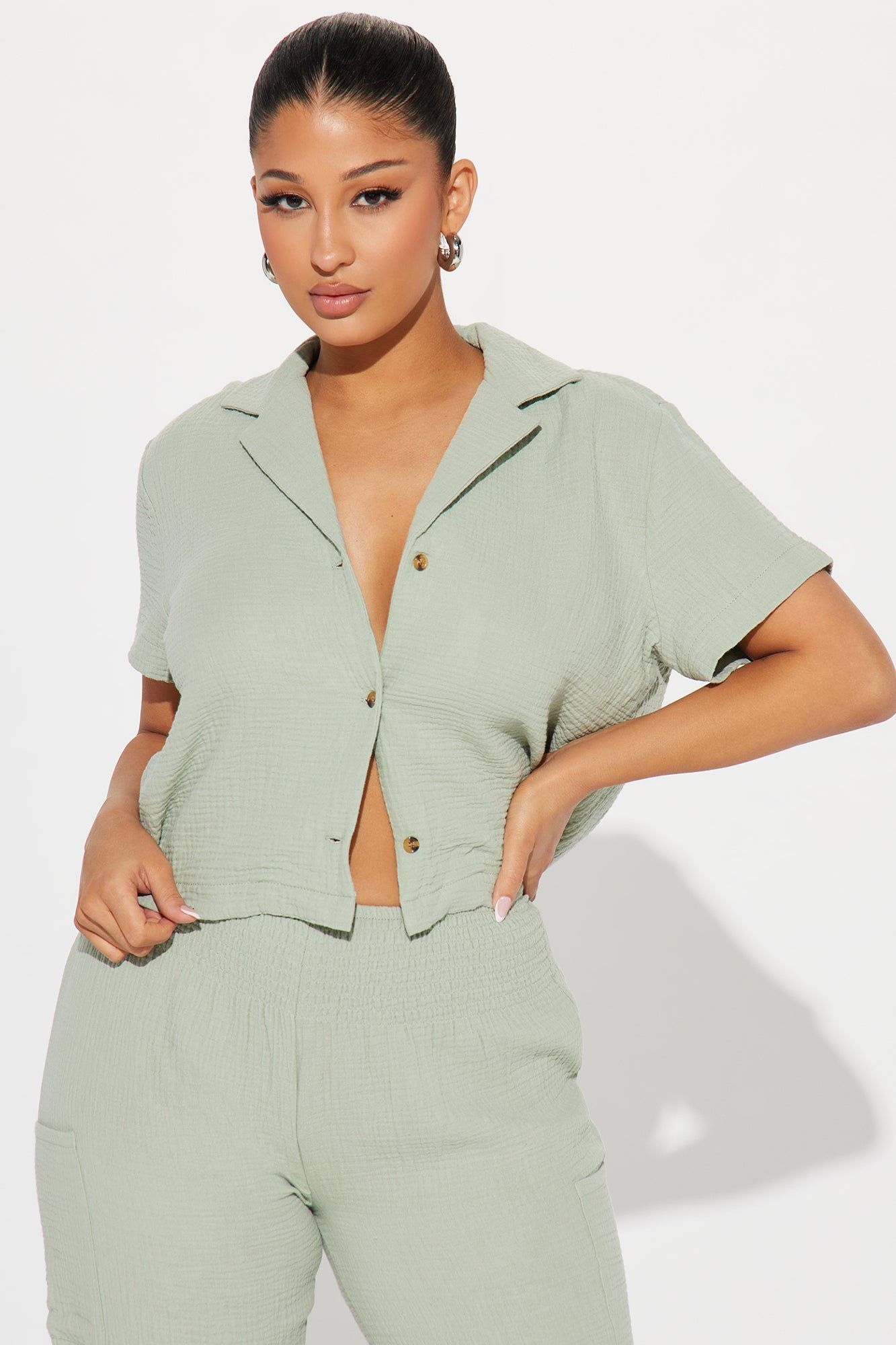 True Love Cargo Pant Set - Sage sold by Fashion Nova product image thumbnail 2