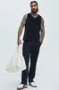 Dudley Textured Relaxed Tank - Black sold by Fashion Nova