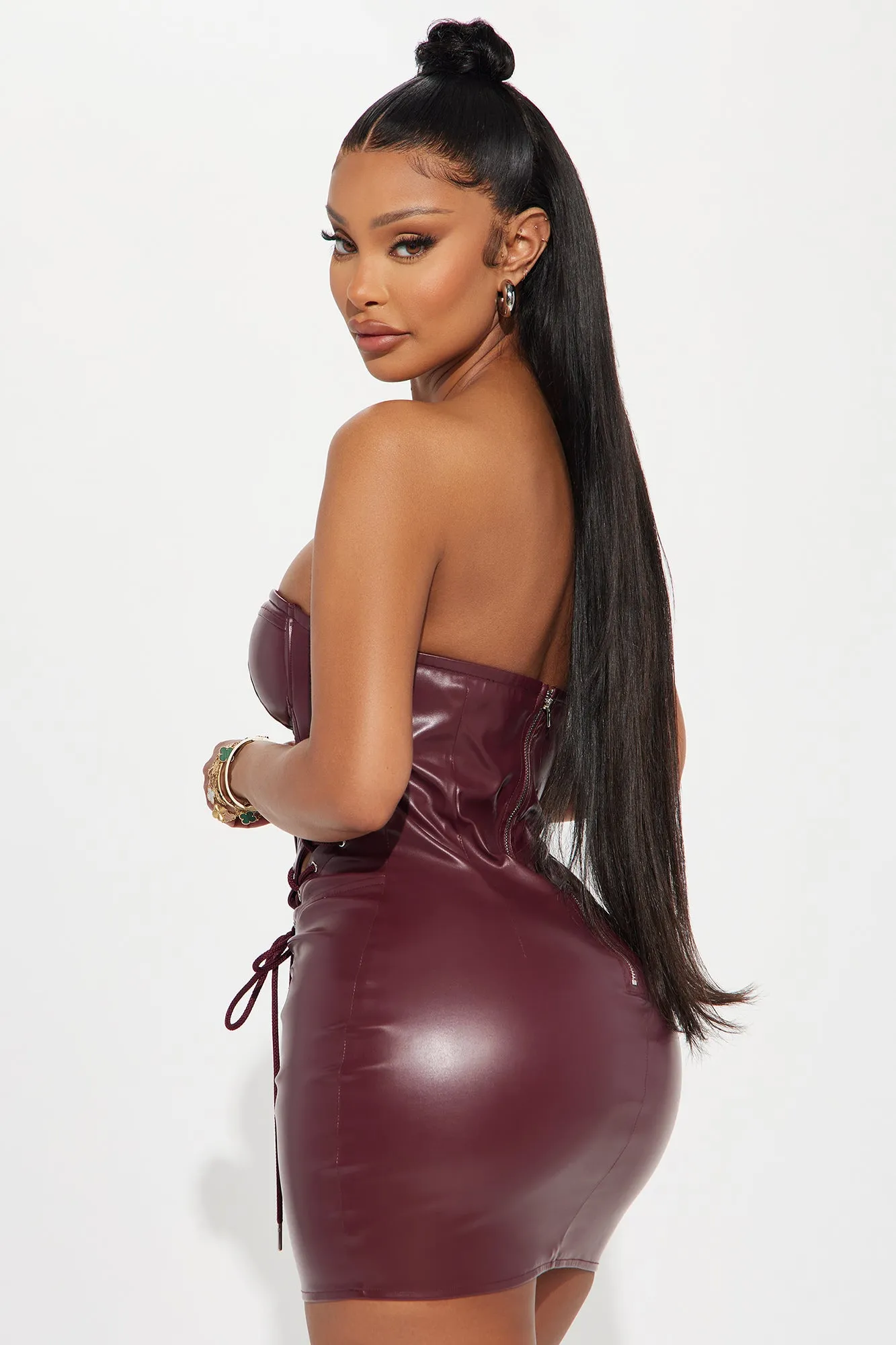 Can't Look Away Micro Mini Dress - Wine sold by Fashion Nova product image thumbnail 2