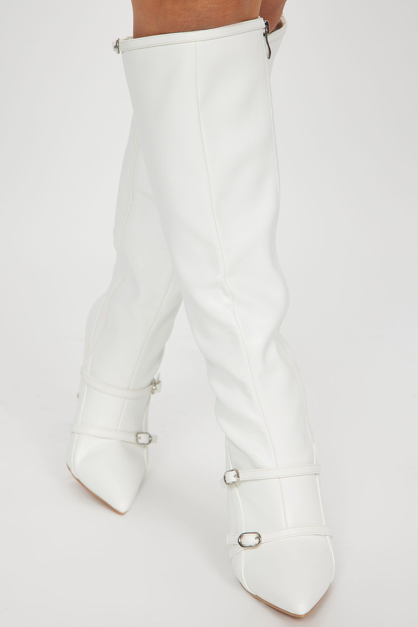 No Drama Knee High Boots - White sold by Fashion Nova product image thumbnail 3