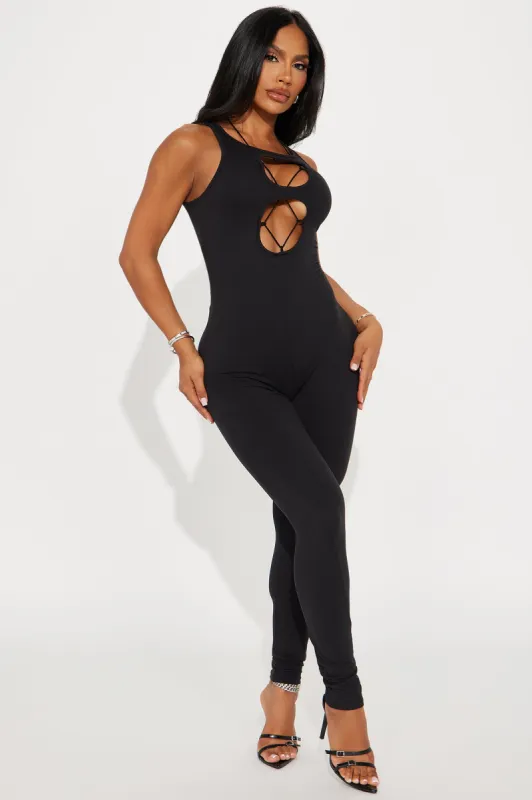 That Girl Energy Jumpsuit - Black sold by Fashion Nova