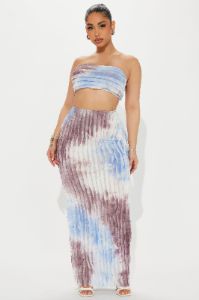 Living In Color Skirt Set - Blue/combo sold by Fashion Nova