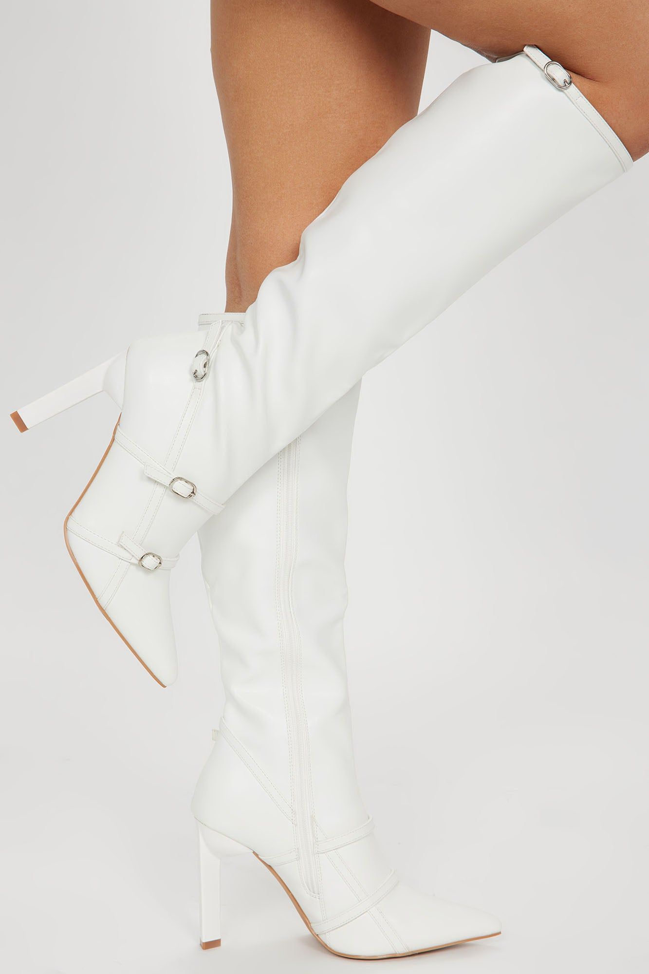 No Drama Knee High Boots - White sold by Fashion Nova product image thumbnail 2
