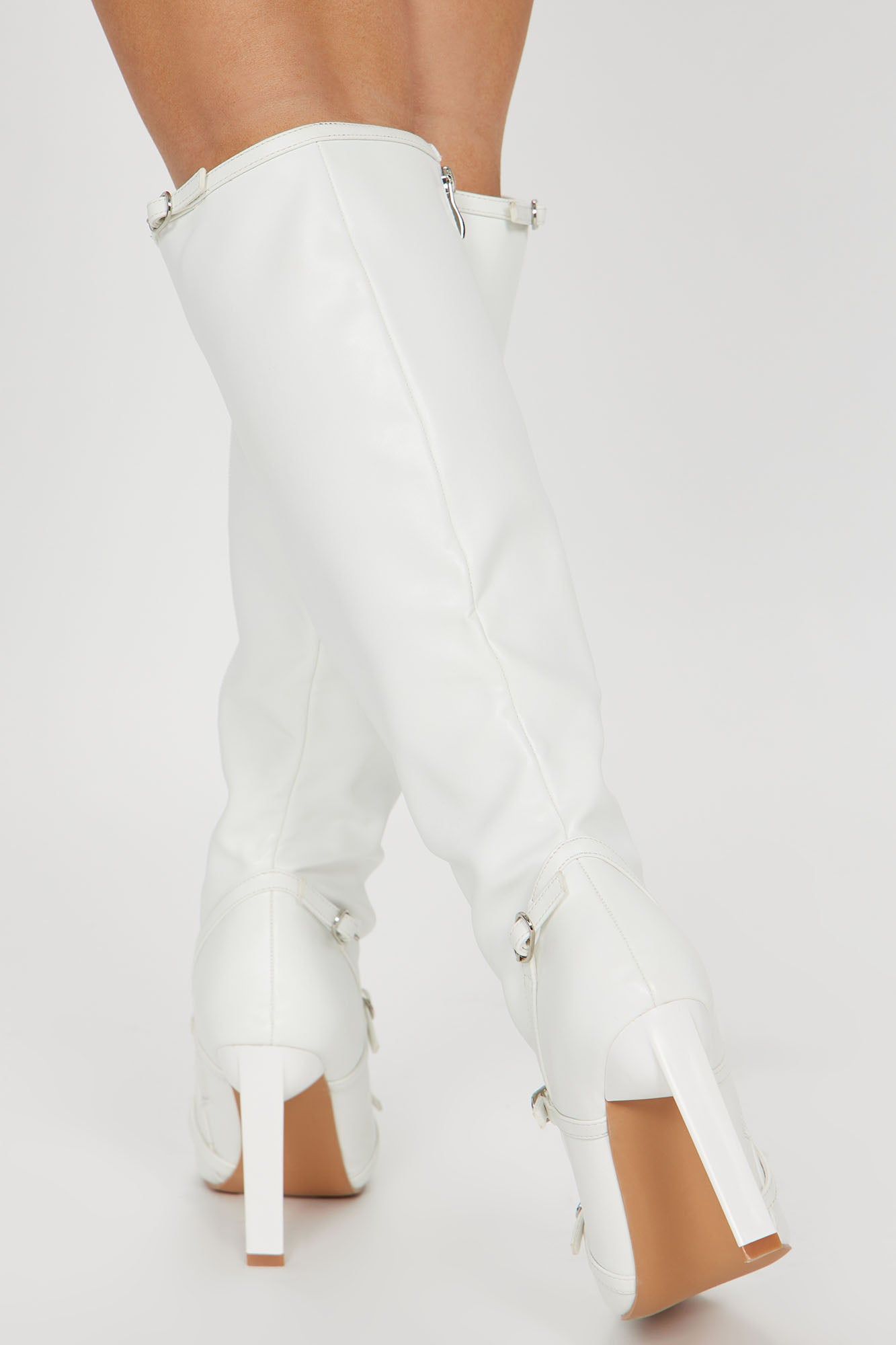 No Drama Knee High Boots - White sold by Fashion Nova product image thumbnail 4