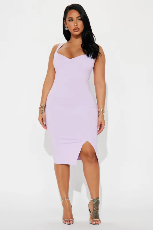 Peyton Ponte Midi Dress - Lilac sold by Fashion Nova